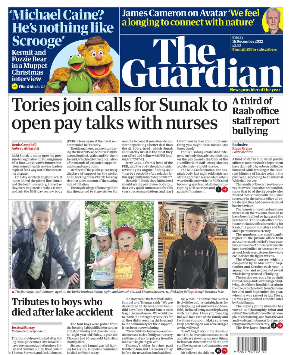 The Guardian - Tories join calls for Sunak to open pay talks with nurses