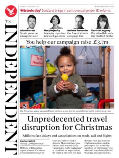 The Independent – Unprecedented travel disruption for Christmas 