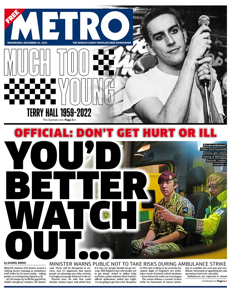 Metro - You’d better watch out …