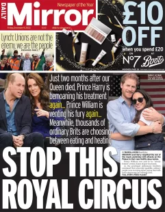 Daily Mirror – Stop this royal circus 