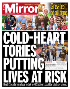 Daily Mirror – Cold heart Tories putting lives at risk 