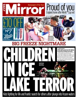 Daily Mirror – Children in ice lake terror 