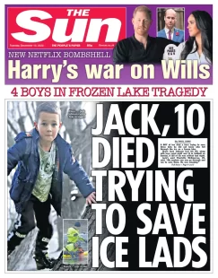 The Sun – Jack, 10, died trying to save ice lads 