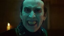 Terrifying Nicolas Cage bares dagger teeth as Dracula while he taunts servant Nicholas Hoult in Renfield trailer