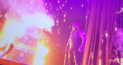 WWE Royal Rumble stage bursts into flames as Uncle Howdy takes flying leap onto LA Knight