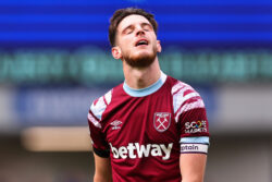 Declan Rice hits back at West Ham fan over claims he has ‘given up’ amid Chelsea and Manchester United interest