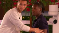 Love Island stars Haris Namani and Shaq Muhammad rage in heated clash as islanders step in to avoid fight