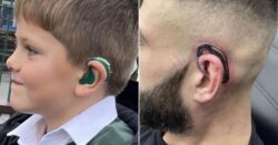 Dad gets hearing aid tattoo in support of partially deaf son