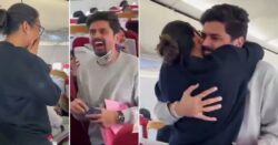 Man proposes to girlfriend on a busy flight – and she didn’t even know he was flying with her