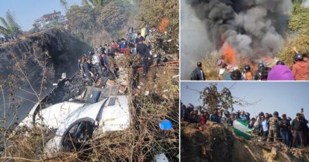 Plane crashes near airport in Nepal killing at least 40 people