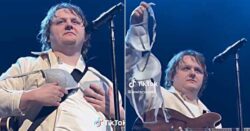 Cheeky Lewis Capaldi supported by fans in more ways than one as he puts on lacy bra during first tour show