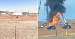 Three injured after explosion sets fuel storage facility on fire