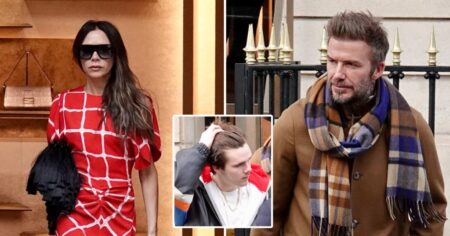 Stylish David and Victoria Beckham hit up Fendi store in Paris with youngest son Cruz ahead of Dior show at Fashion Week