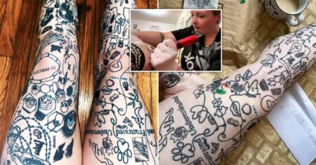 Mum plans to tattoo every inch of her body with designs requested by strangers