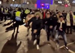 People stormed barriers past police to watch New Year’s fireworks in London