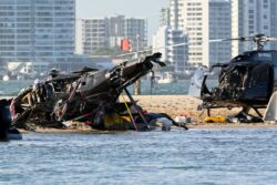 Helicopters collide mid-air over beach killing at least three people