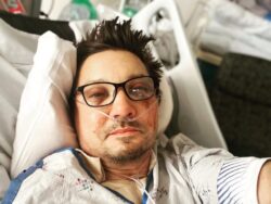 Bruised Jeremy Renner shares image from hospital bed after horrific snow plowing accident