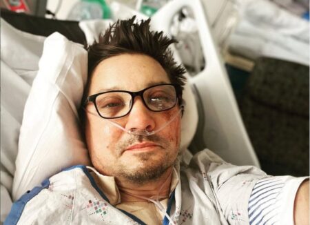 Jeremy Renner reveals he broke more than 30 bones in snow plough accident as he thanks fans for support