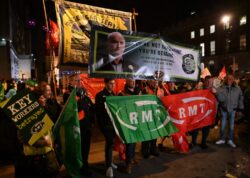 Thousands protest outside Number 10 against controversial anti-strikes laws