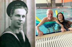 World War Two sailor, 97, swims for the first time since his ship was torpedoed