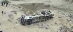 Bus veers off cliff into ravine killing 25 passengers in Peru