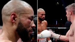 Chris Eubank Jr suffers gruesome eye injury in Liam Smith defeat but issues challenge for Anfield rematch