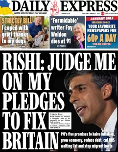 Daily Express – Rishi: Judge me on my pledges to fix Britain 