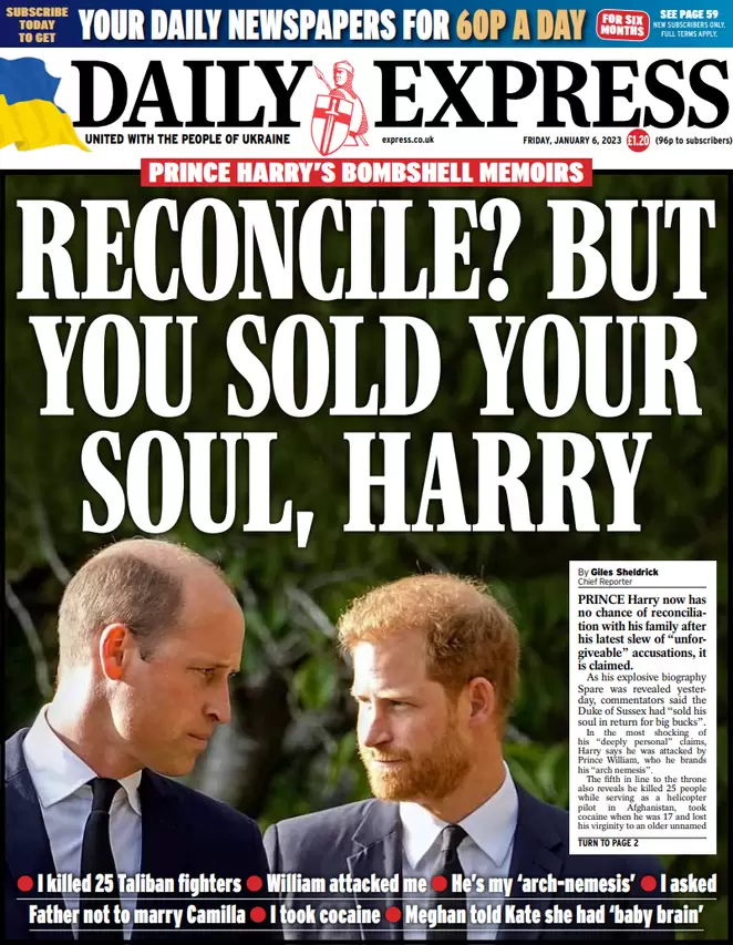 Daily Express - Reconcile? But you sold your soul