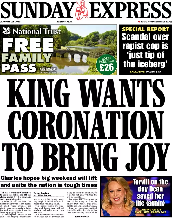 Sunday Papers - King’s coronation plans & David Carrick case leaves confidence in cops at ‘breaking point’