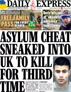 Daily Express – Asylum cheat sneaked into UK to kills for third time 