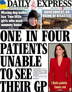 Daily Express – One in four patients unable to see their GP 