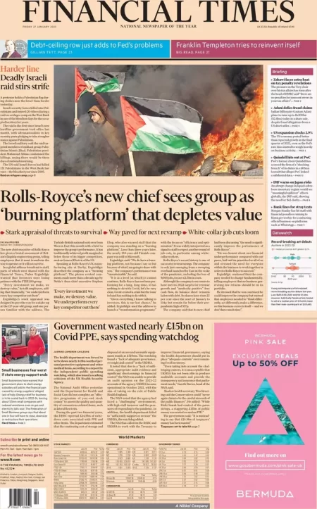 FT – Rolls-Royce’s new chief sees group as ‘burning platform’ that depletes value 