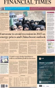 FT – Eurozone to avoid recession in 2023 as energy prices and China boost outlook 