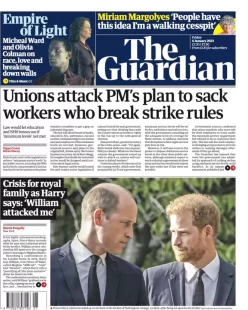 The Guardian – Unions attack PM’s plan to sack workers who break strike rules 