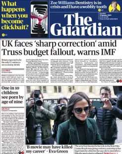 The Guardian – UK faces ‘sharp correction’ amid Truss budget fallout, warns IMF