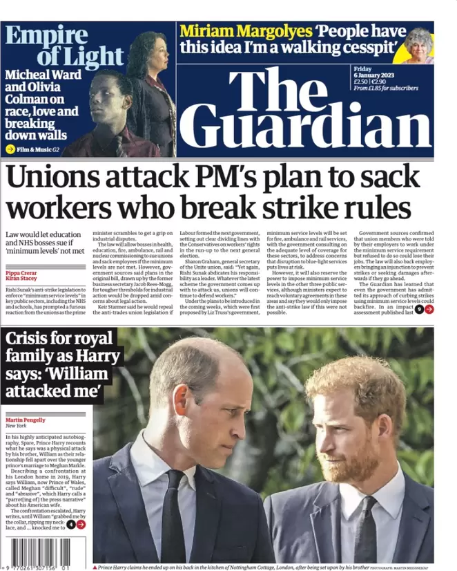 The Guardian - Unions attack PM’s plan to sack workers who break strike rules