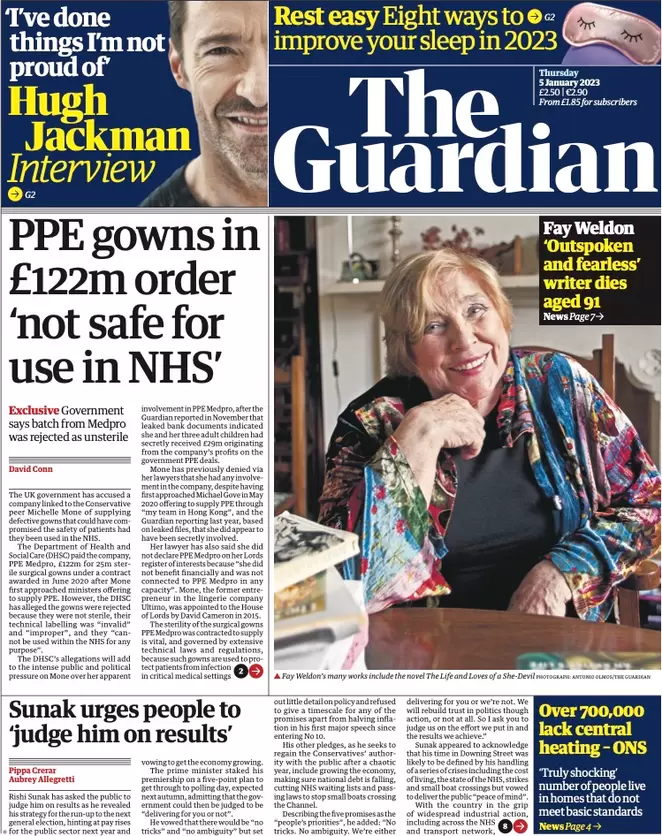 The Guardian - PPE gowns in £122m order ‘not safe for NHS use’