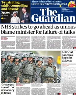 The Guardian- NHS strikes go ahead as unions blame minister for failure of talks 