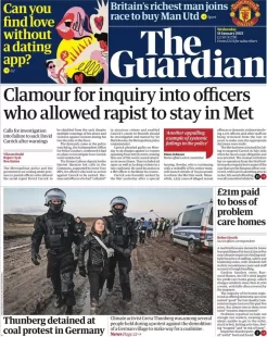 The Guardian – Clamour for inquiry into officers who allowed rapist to stay in Met 