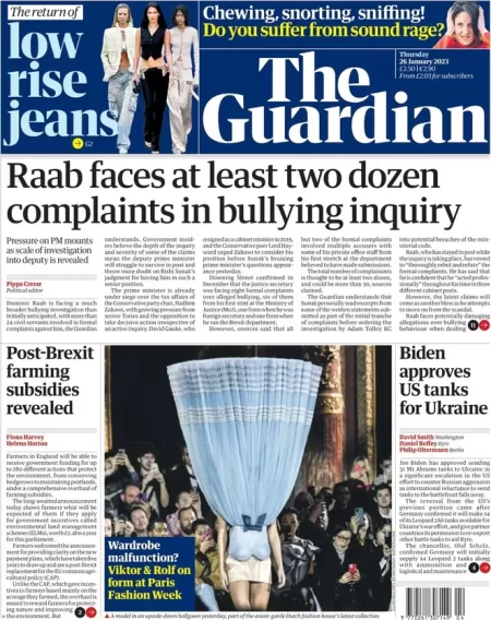 The Guardian - Raab faces at least two dozen complaints in bullying inquiry