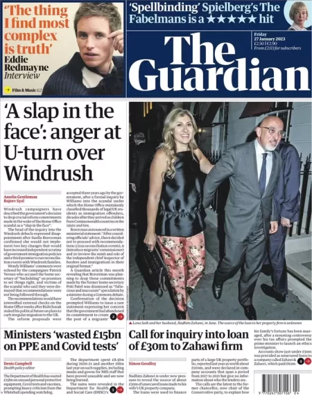 The Guardian - Anger over U-turn over Windrush