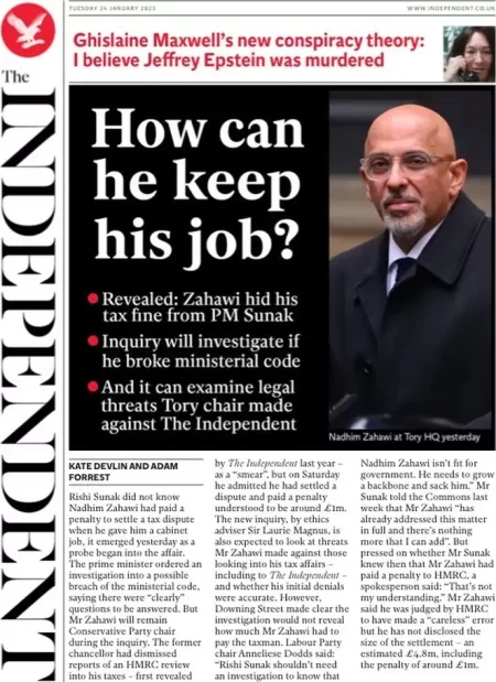 The Independent - How can he keep his job?