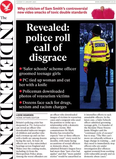 The Independent - Revealed: police roll call of disgrace