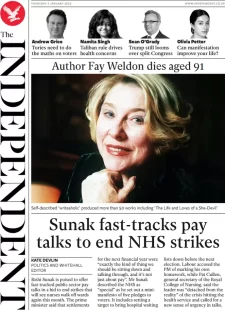 The Independent – Sunak fast-tracks pay talks to end NHS strikes