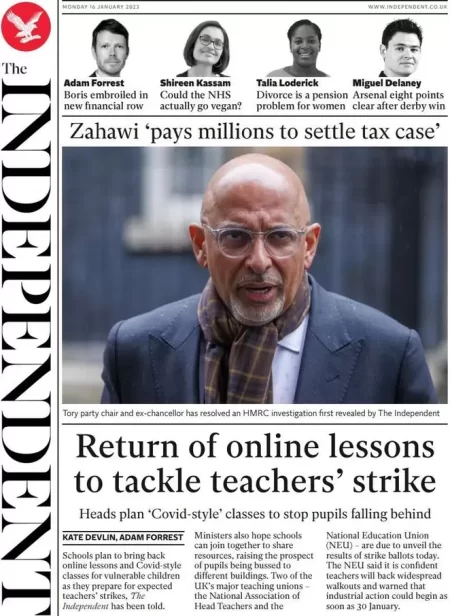 The Independent - Return of online lessons to tackle teachers’ strike