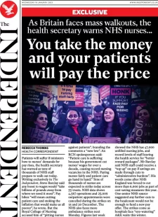 The Independent  – You take the money and your patients will pay the price 