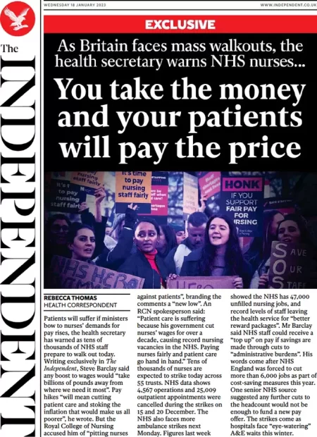 The Independent - You take the money and your patients will pay the price