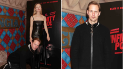 Alexander Skarsgard and Mia Goth get kinky with a dog lead promoting obscene horror Infinity Pool