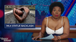 Leslie Jones hysterically roasts erotic-looking Martin Luther King Jr statue during The Daily Show debut