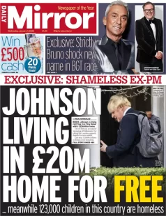 Daily Mirror – Johnson living in £20m home for free